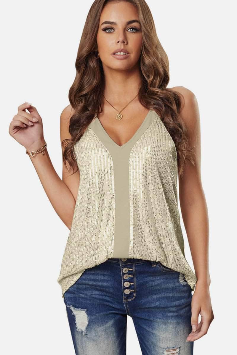 Sequin Racerback Tank BLUE ZONE PLANET
