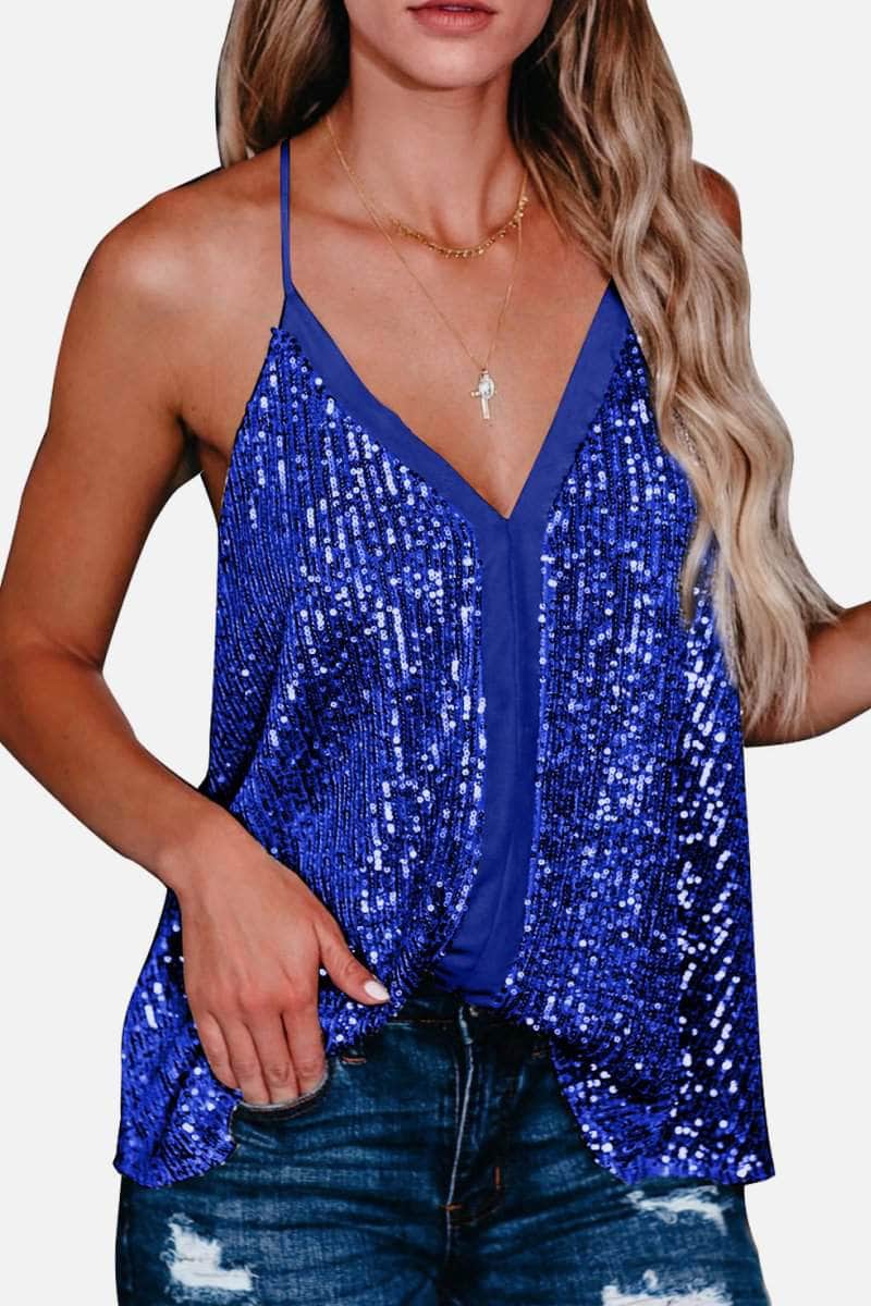 Sequin Racerback Tank BLUE ZONE PLANET