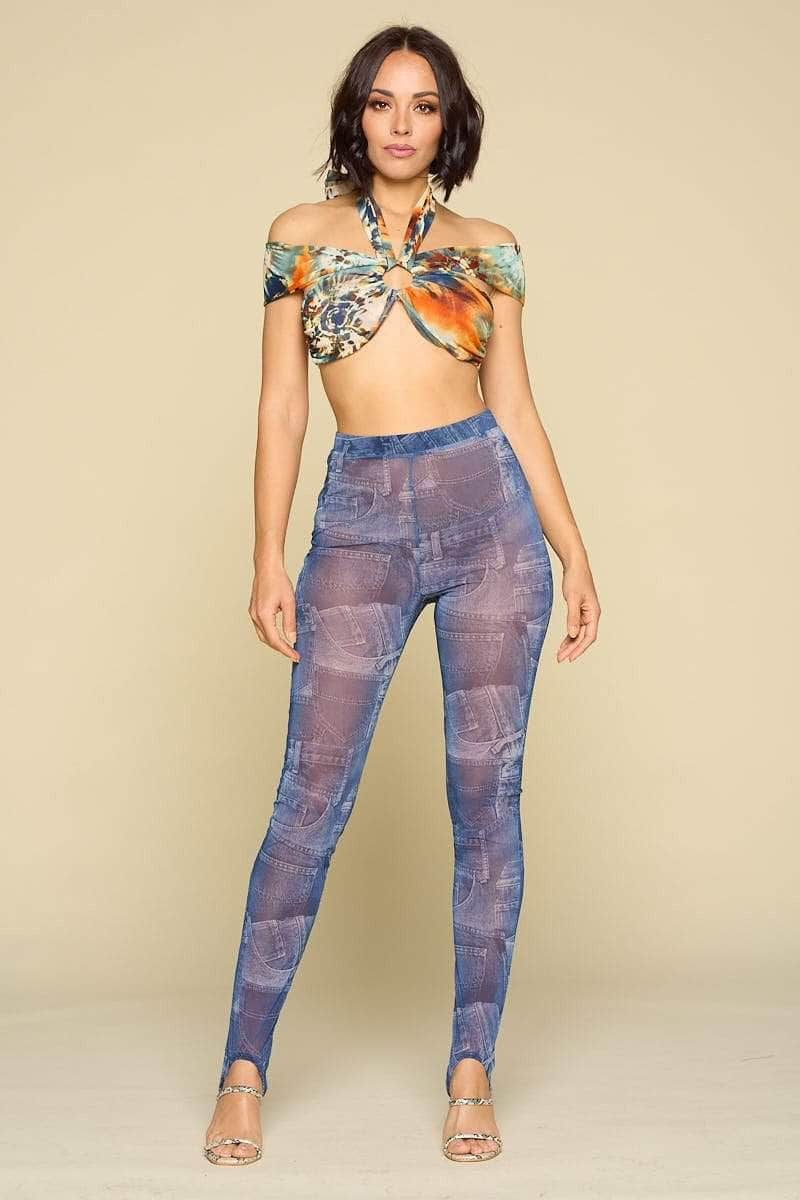 Sexy Crop Halter Top, Self-tie Blue Zone Planet