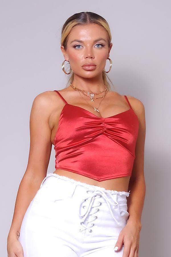 Sexy Spaghetti Strap Ruched Front Scarf Front Top Blue Zone Planet