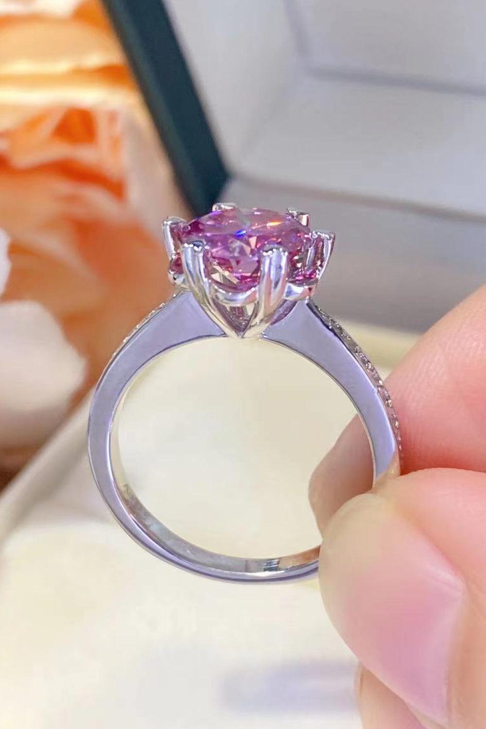Shining For You 2 Carat Moissanite 925 Sterling Silver Ring BLUE ZONE PLANET