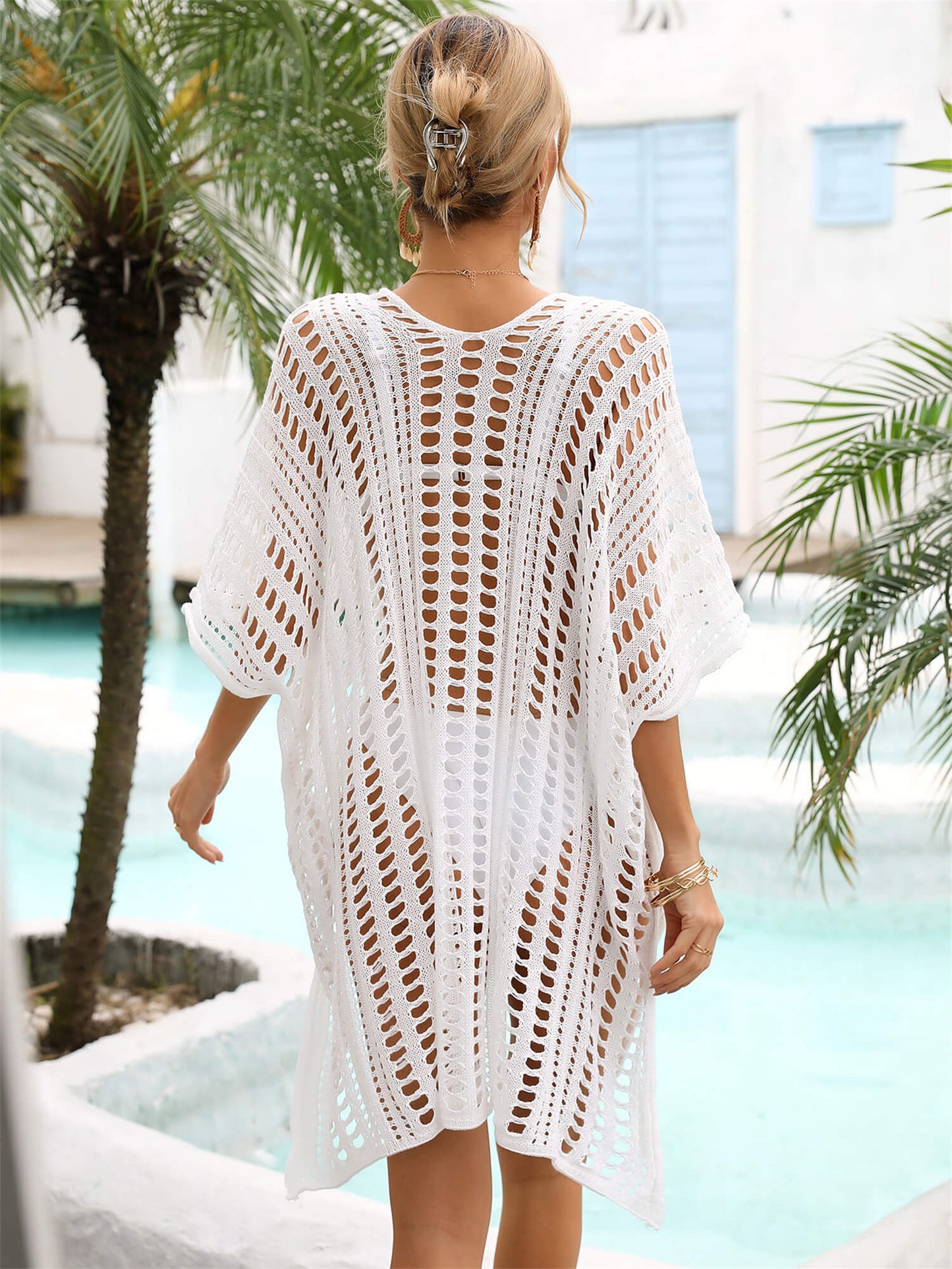 Side Slit Dolman Sleeve Cover-Up BLUE ZONE PLANET