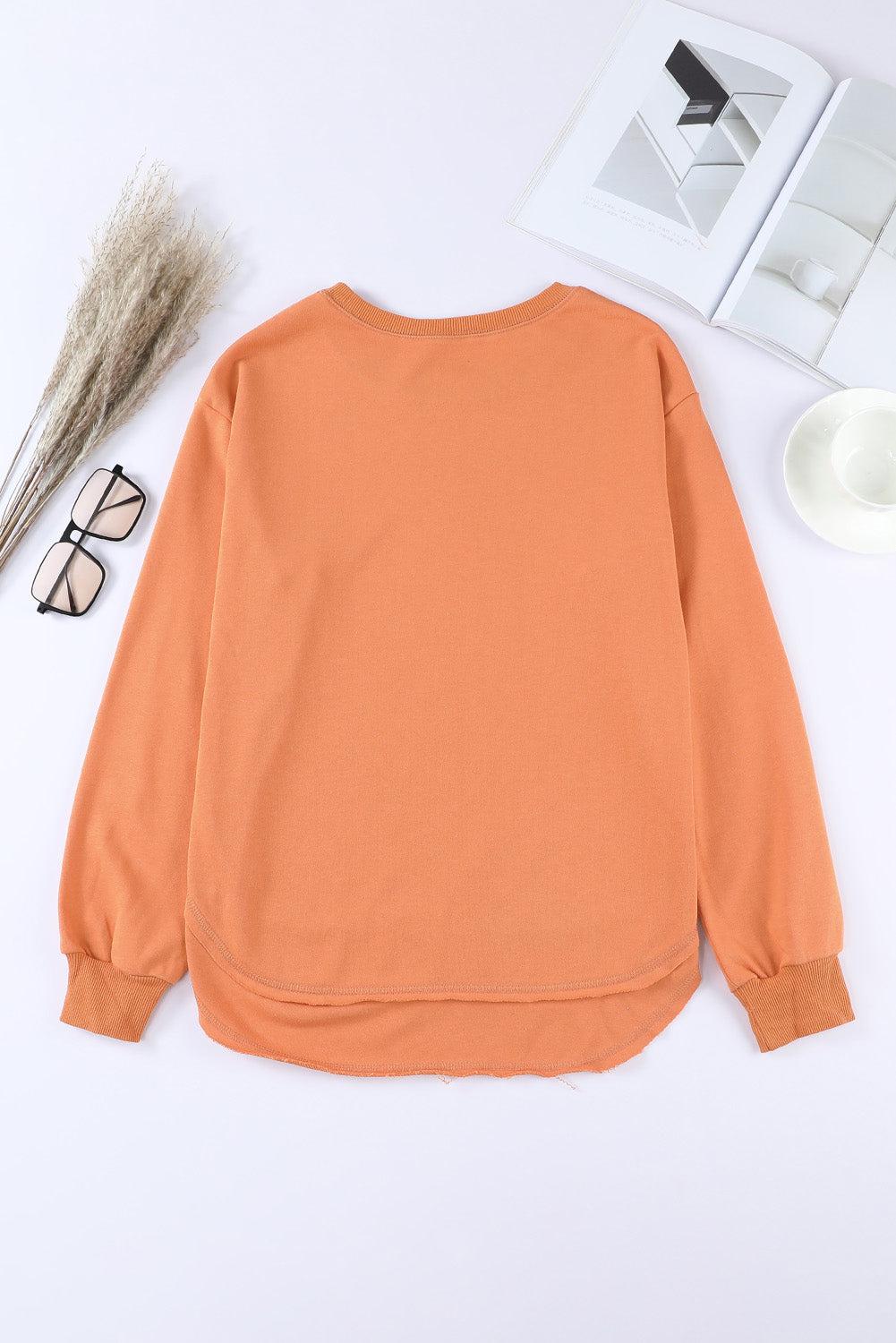 Side Slit Drop Shoulder Sweatshirt BLUE ZONE PLANET
