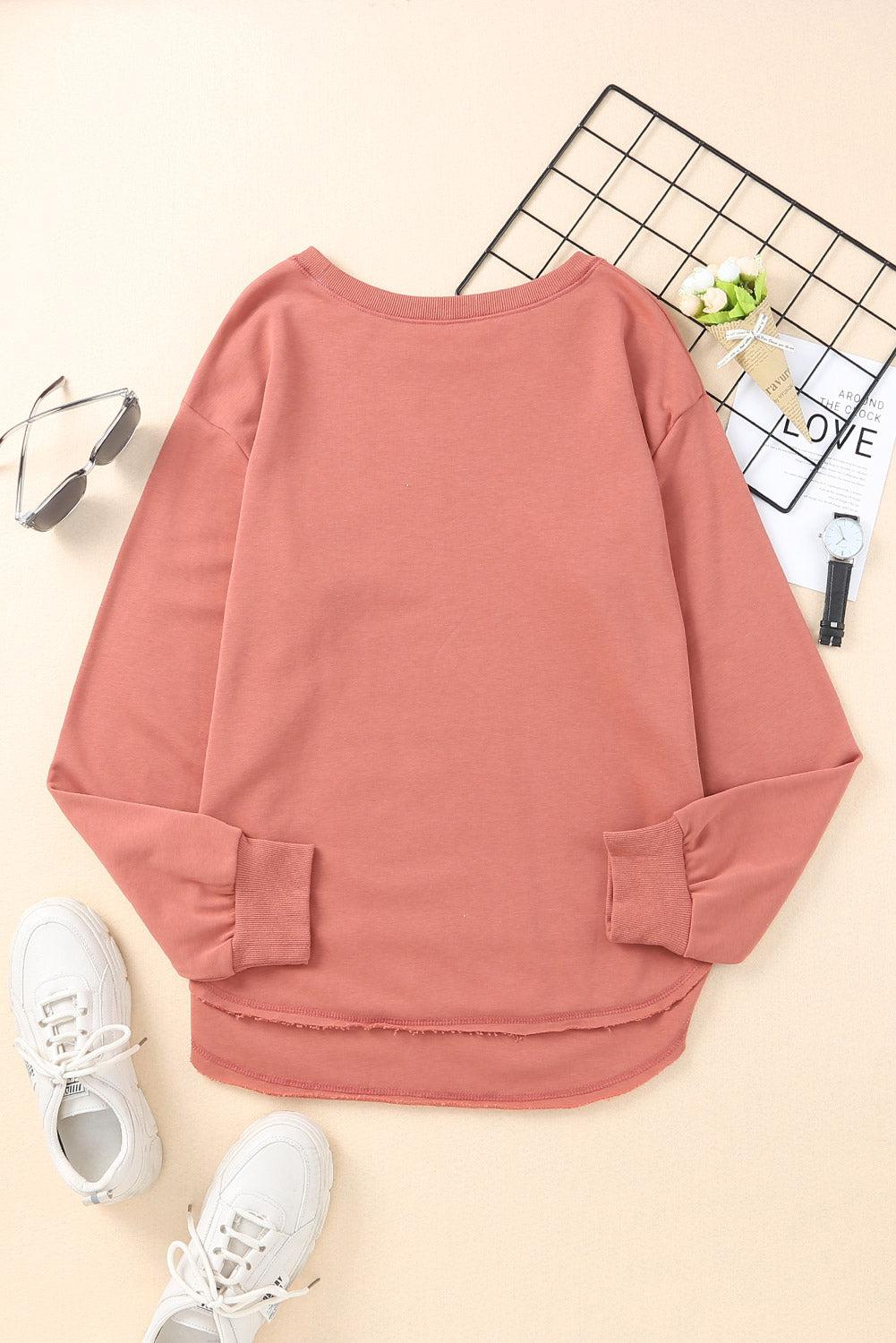 Side Slit Drop Shoulder Sweatshirt BLUE ZONE PLANET