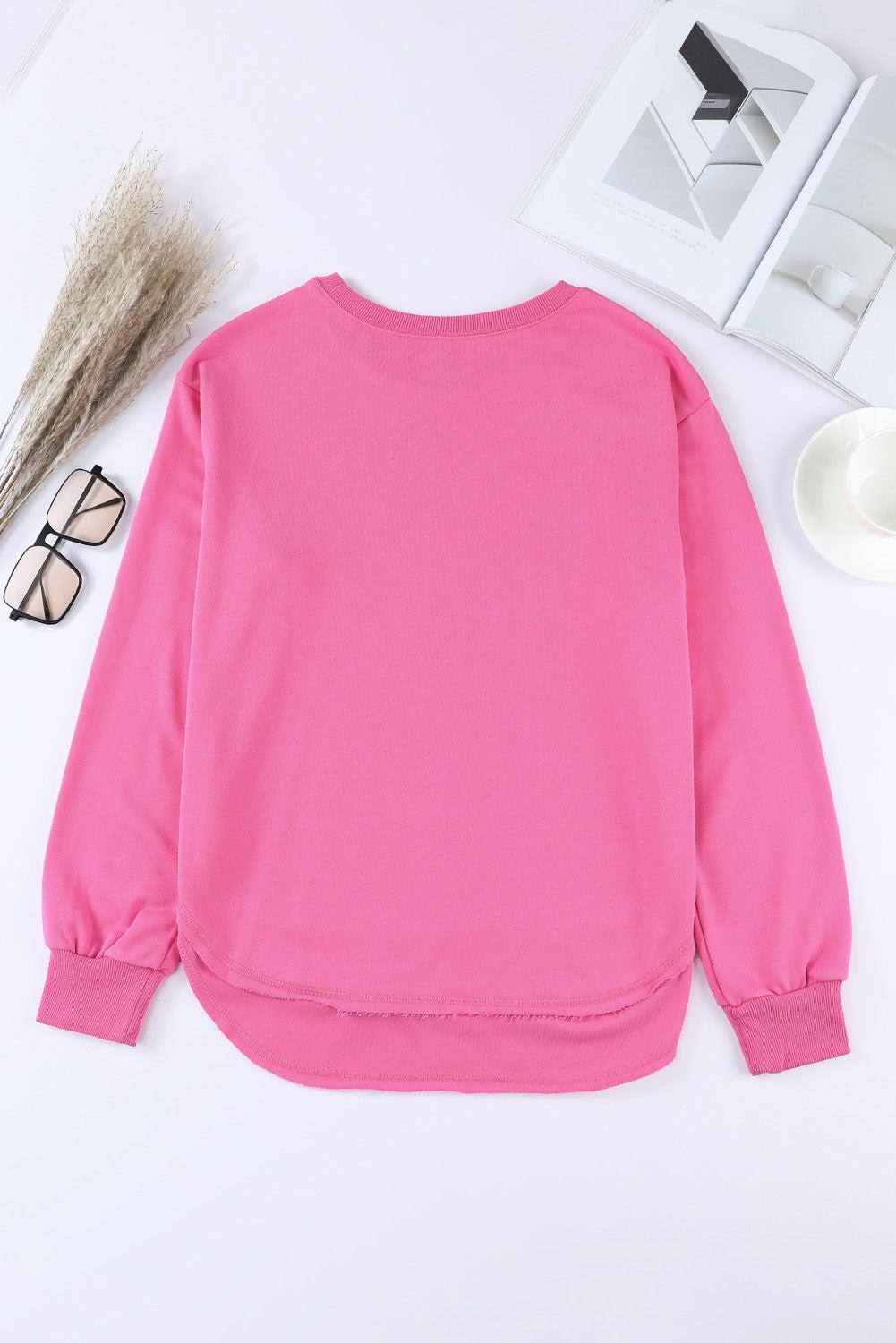 Side Slit Drop Shoulder Sweatshirt BLUE ZONE PLANET