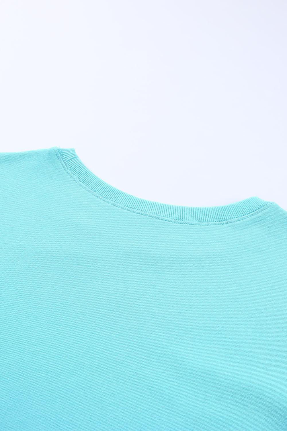 Side Slit Drop Shoulder Sweatshirt BLUE ZONE PLANET