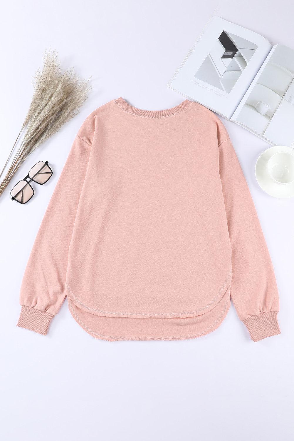 Side Slit Drop Shoulder Sweatshirt BLUE ZONE PLANET