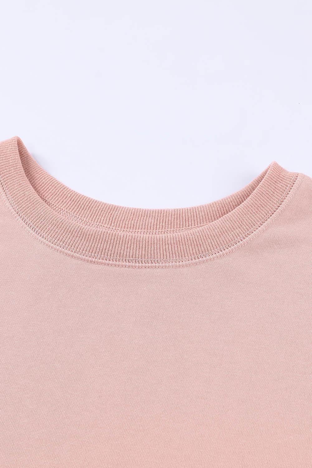 Side Slit Drop Shoulder Sweatshirt BLUE ZONE PLANET