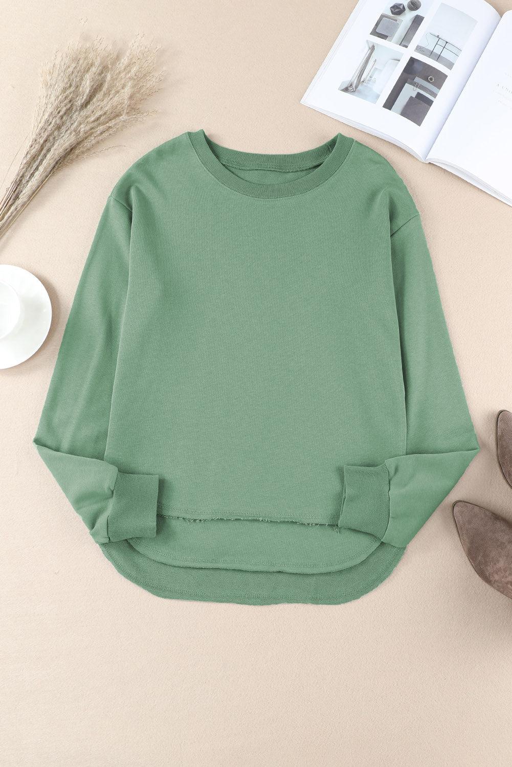 Side Slit Drop Shoulder Sweatshirt BLUE ZONE PLANET