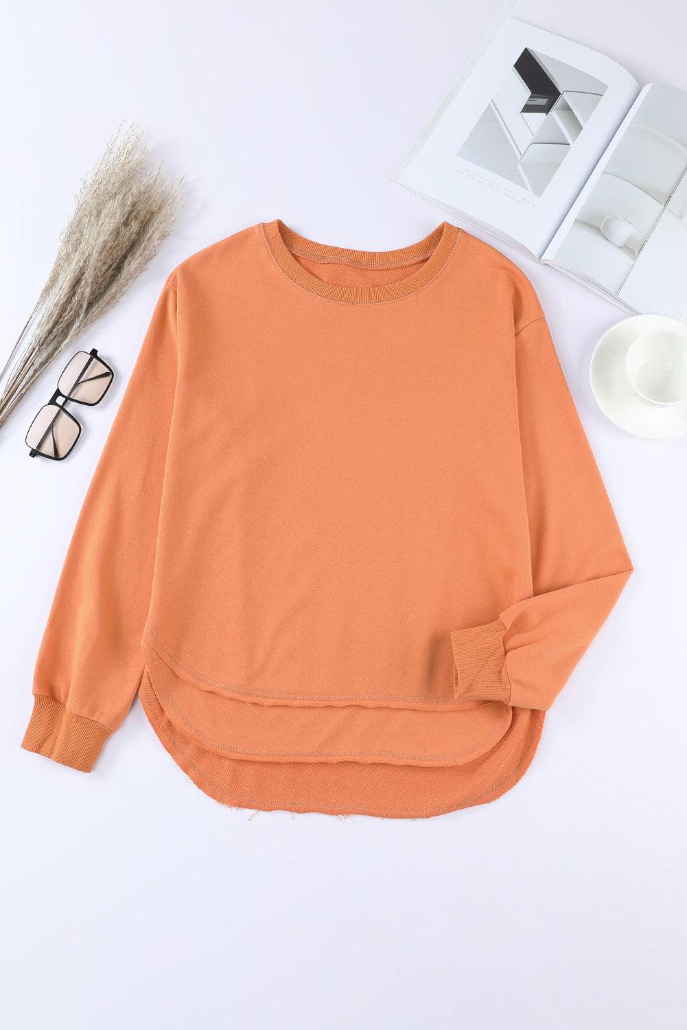Side Slit Drop Shoulder Sweatshirt BLUE ZONE PLANET