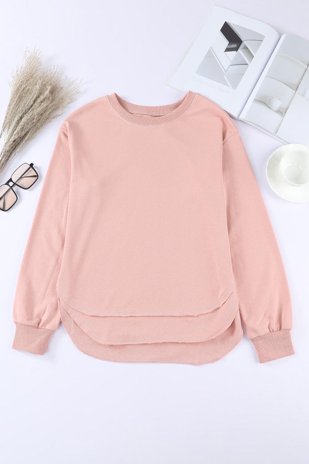 Side Slit Drop Shoulder Sweatshirt BLUE ZONE PLANET