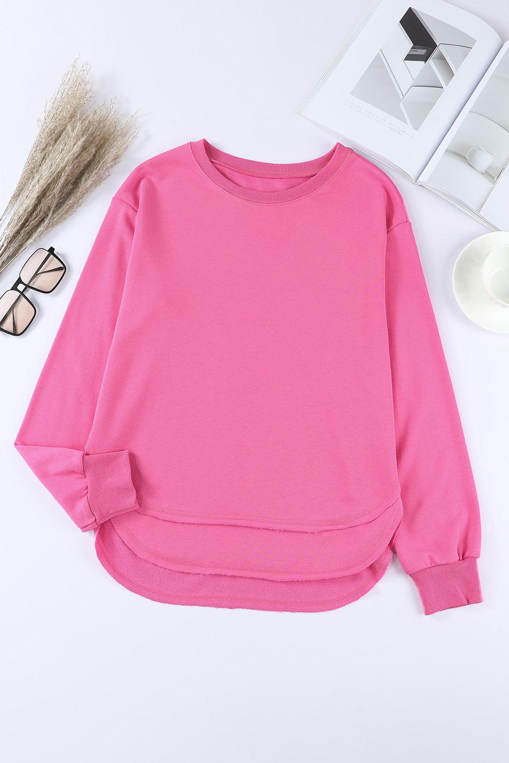 Side Slit Drop Shoulder Sweatshirt BLUE ZONE PLANET