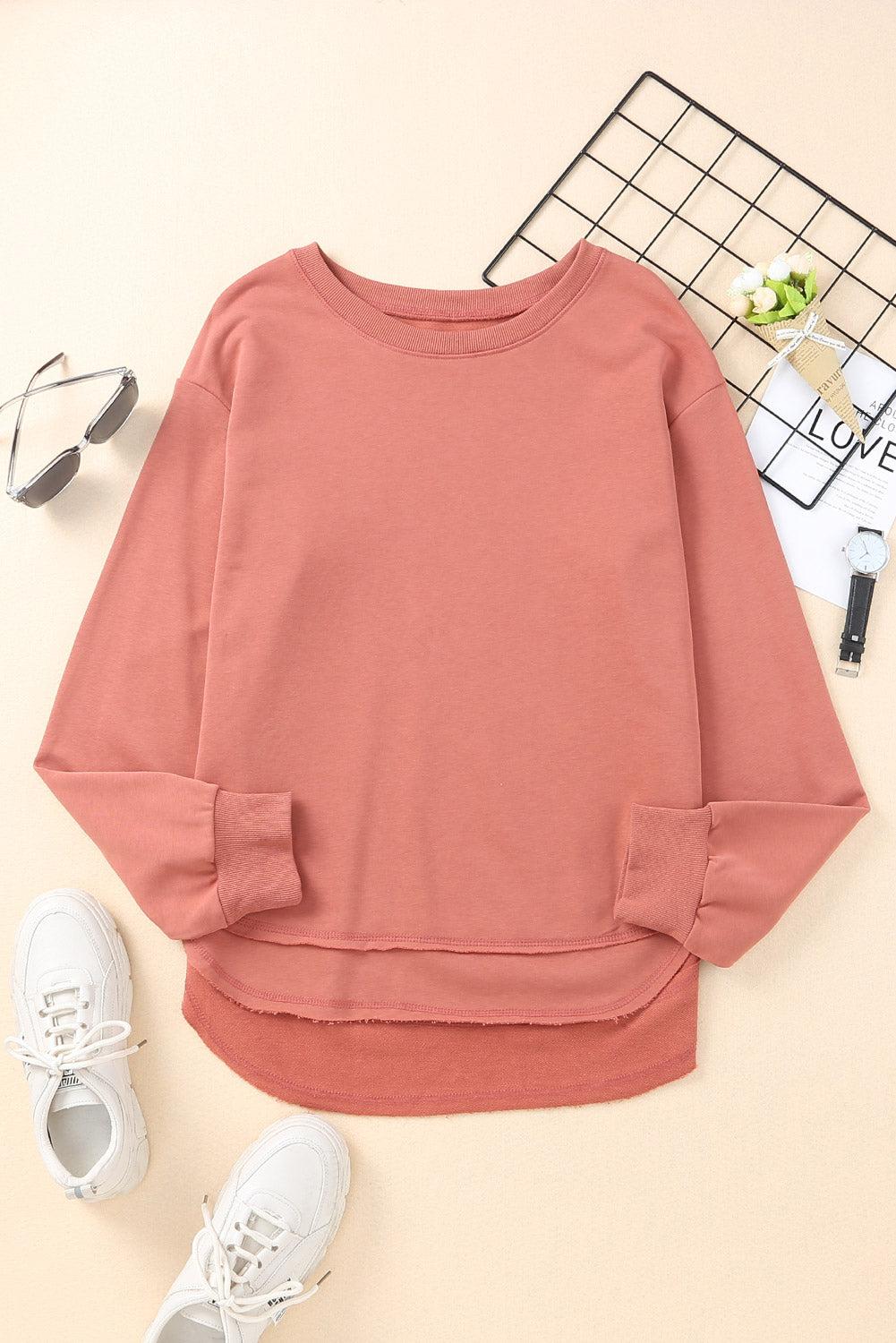 Side Slit Drop Shoulder Sweatshirt BLUE ZONE PLANET