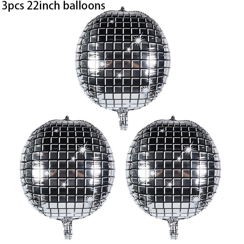 Silver Laser Disco Metal Foil Balloon Party Decoration Blue Zone Planet