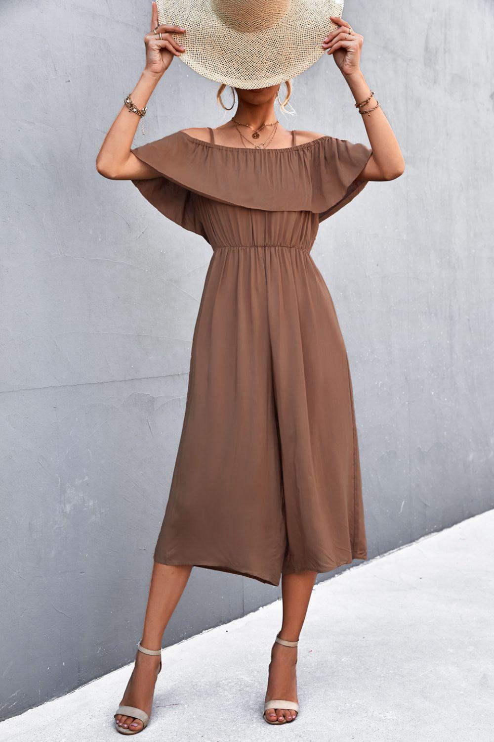 Spaghetti Strap Layered Jumpsuit BLUE ZONE PLANET