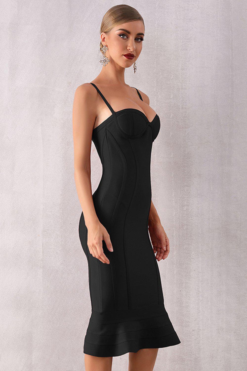 Spaghetti Strap Ruffle Hem Dress BLUE ZONE PLANET