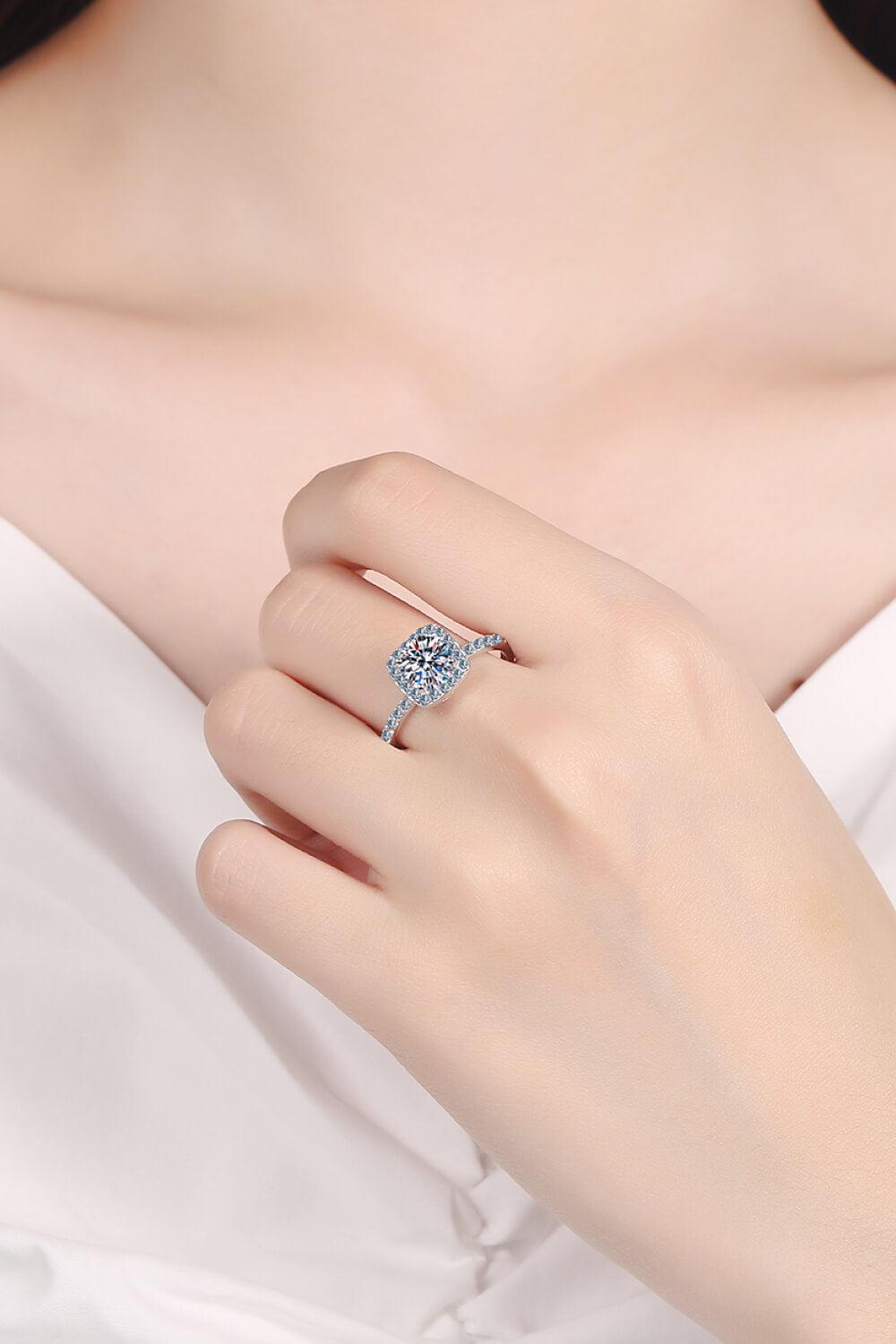 Square Moissanite Ring BLUE ZONE PLANET