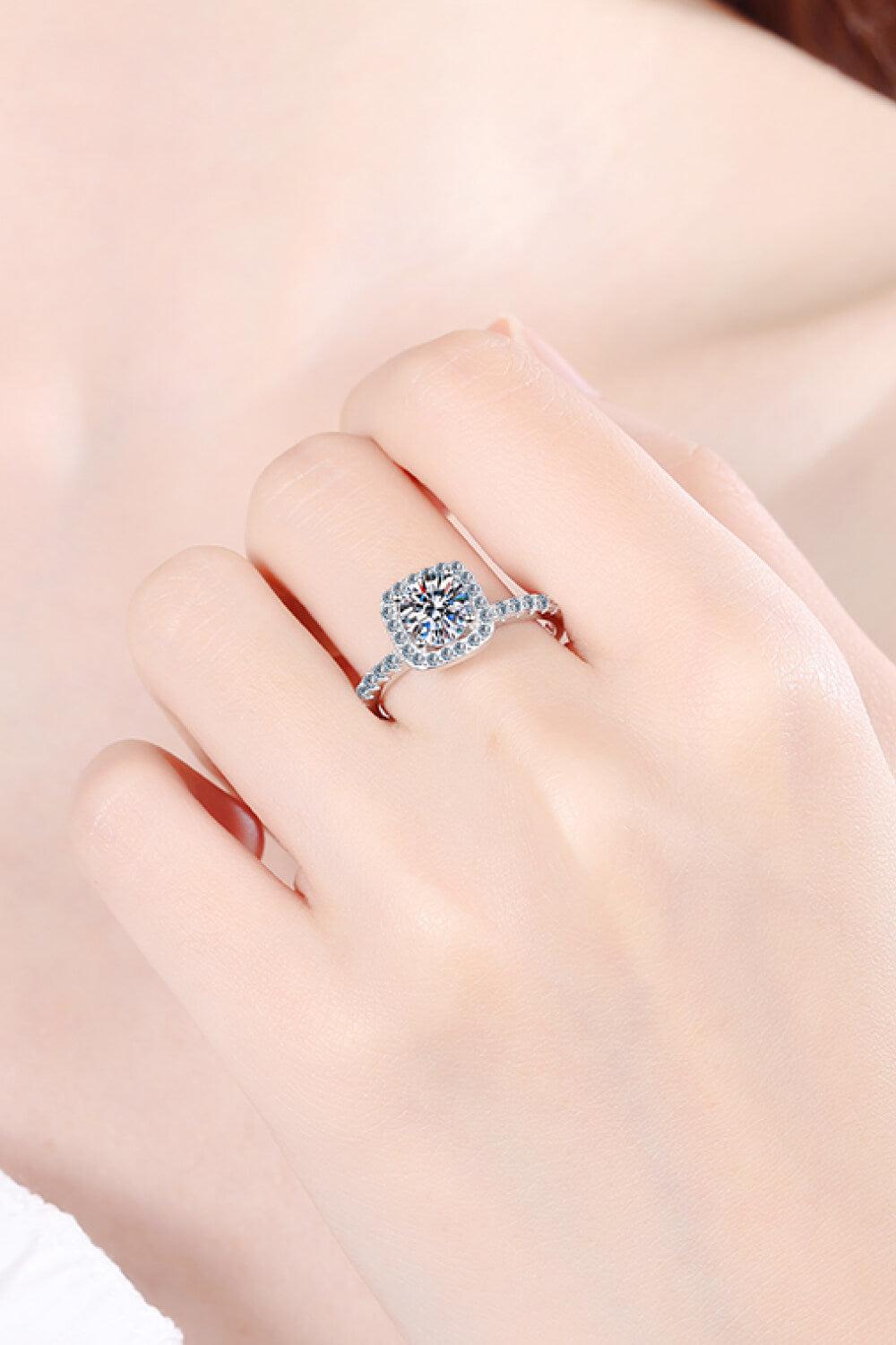 Square Moissanite Ring BLUE ZONE PLANET