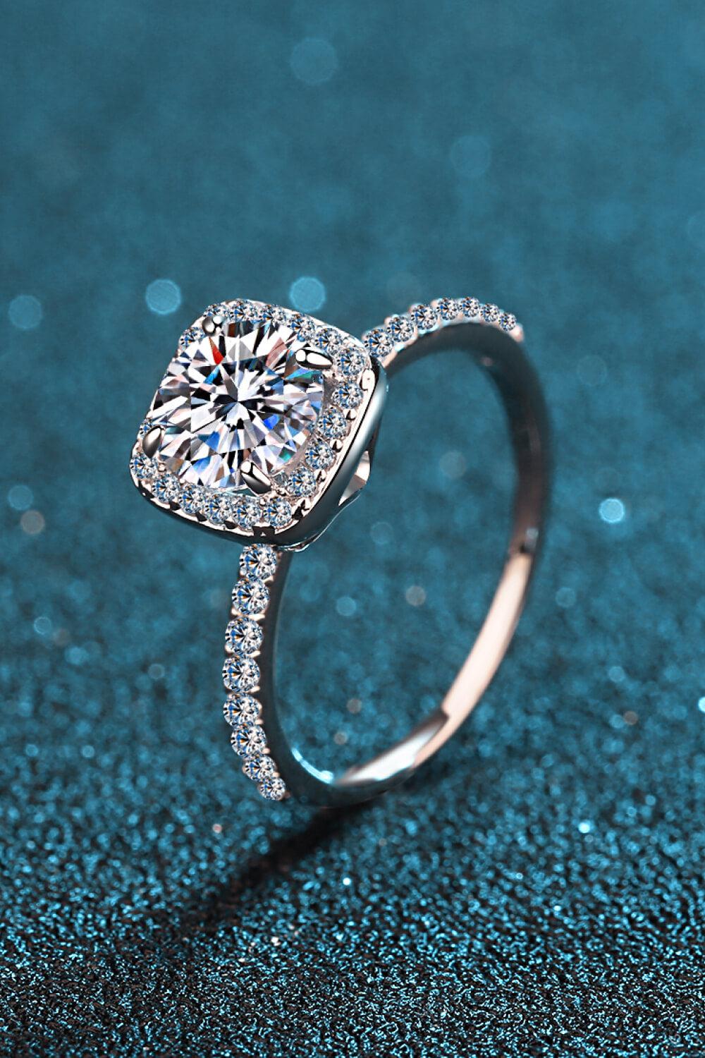 Square Moissanite Ring BLUE ZONE PLANET