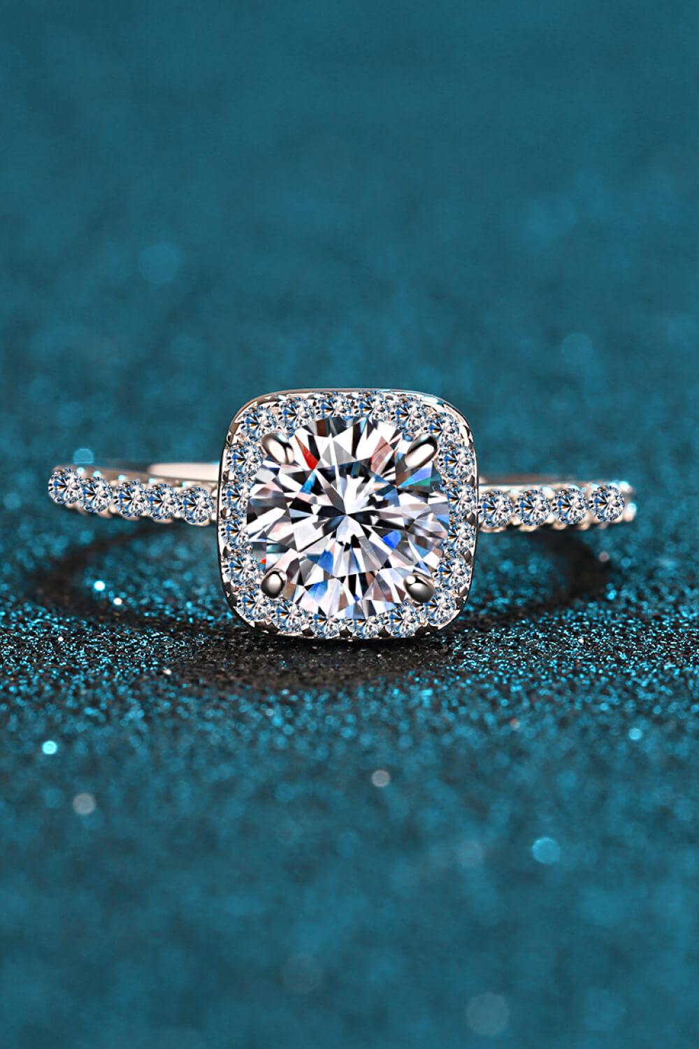 Square Moissanite Ring BLUE ZONE PLANET