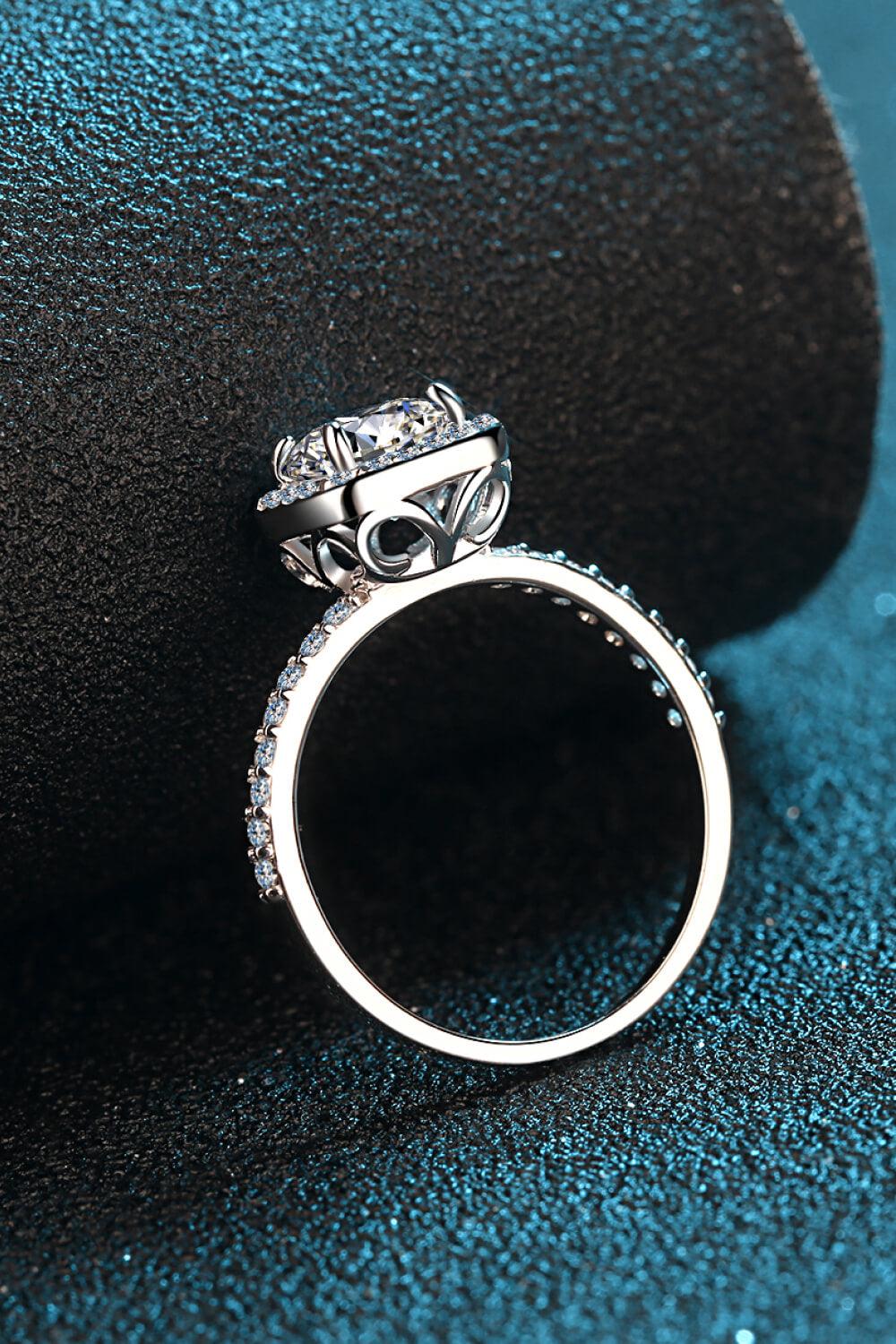 Square Moissanite Ring BLUE ZONE PLANET