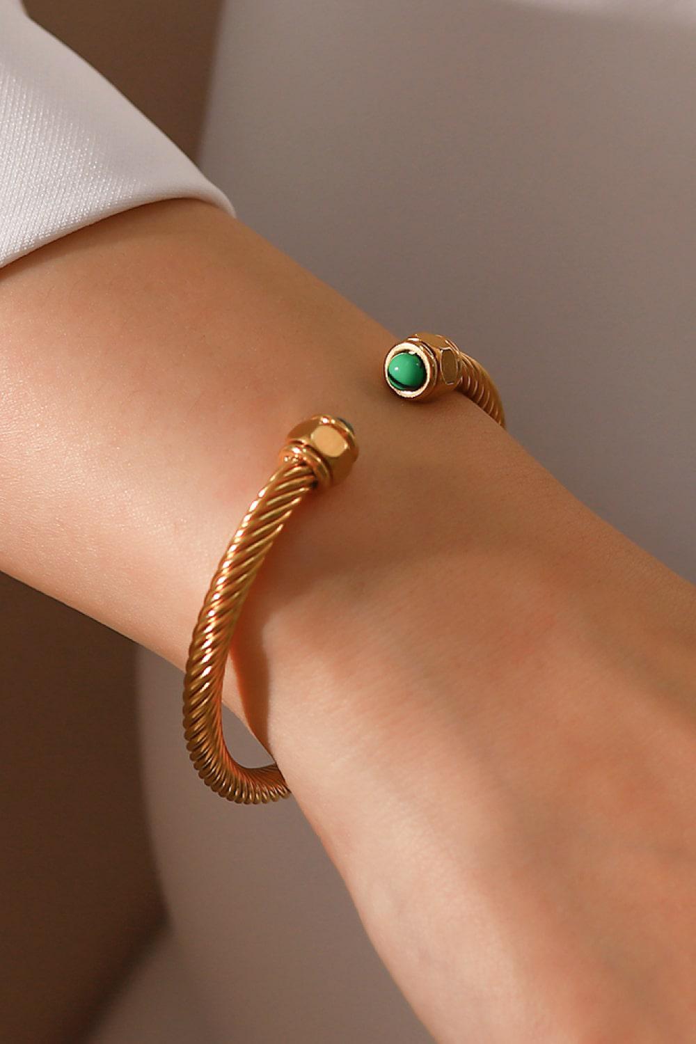 Stainless Steel Twisted C-Shaped Bracelet BLUE ZONE PLANET