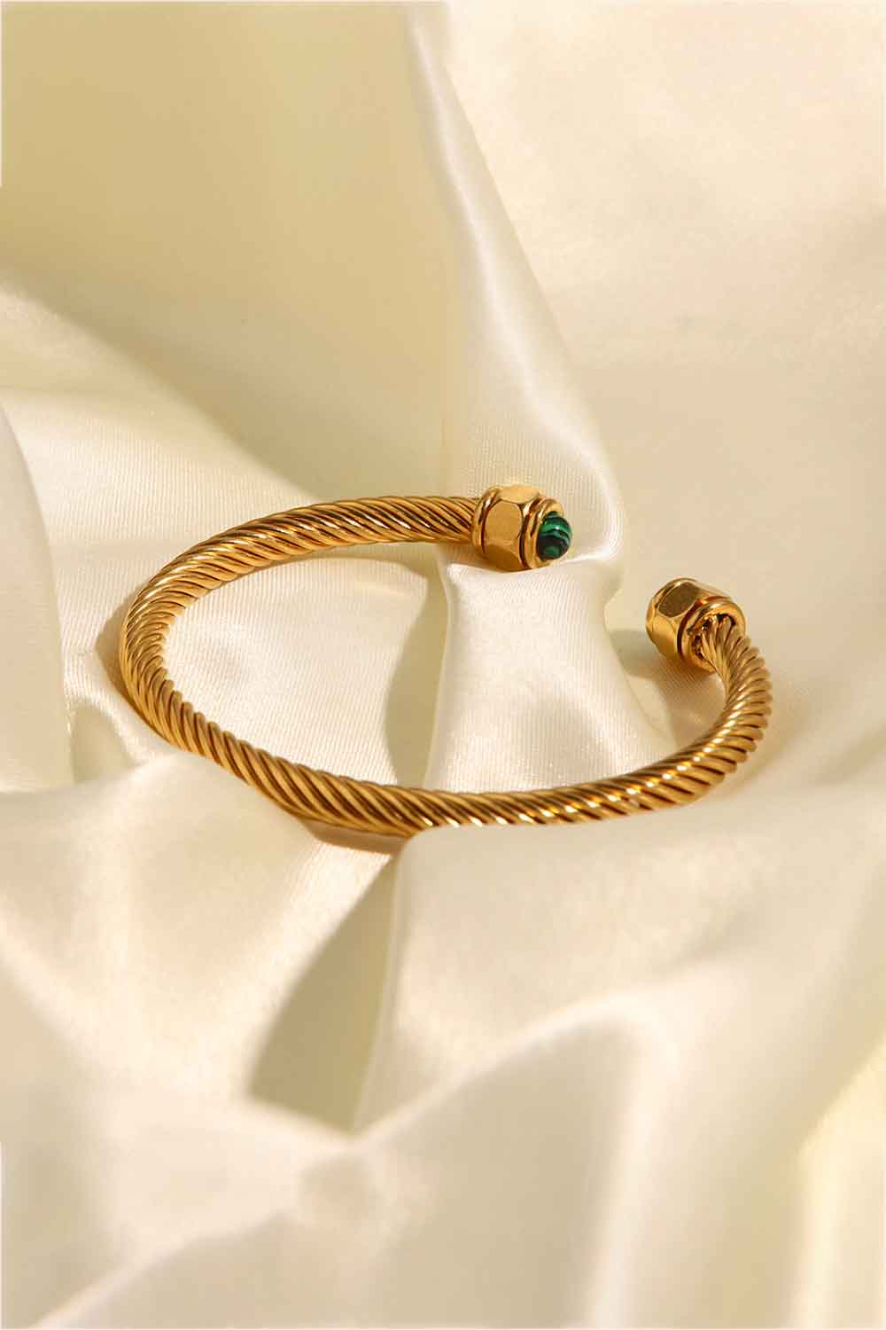 Stainless Steel Twisted C-Shaped Bracelet BLUE ZONE PLANET