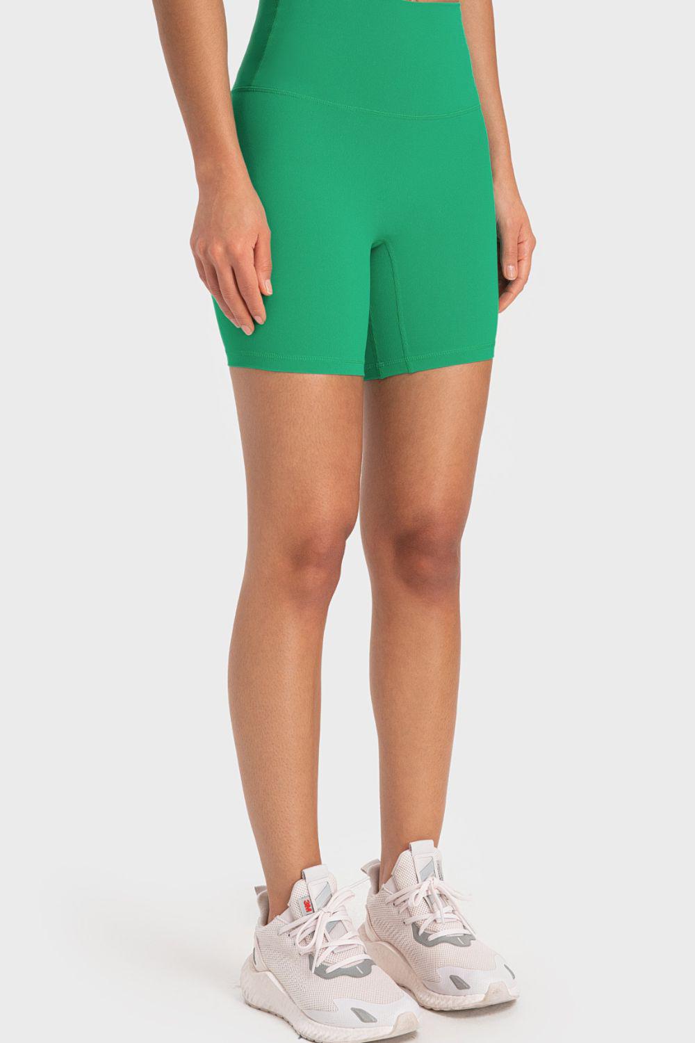 Staying Cozy Wide Waistband Biker Shorts BLUE ZONE PLANET