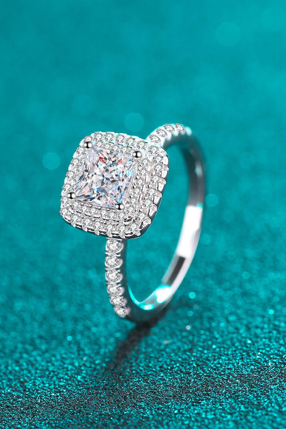 Sterling Silver 1 Carat Moissanite Ring BLUE ZONE PLANET