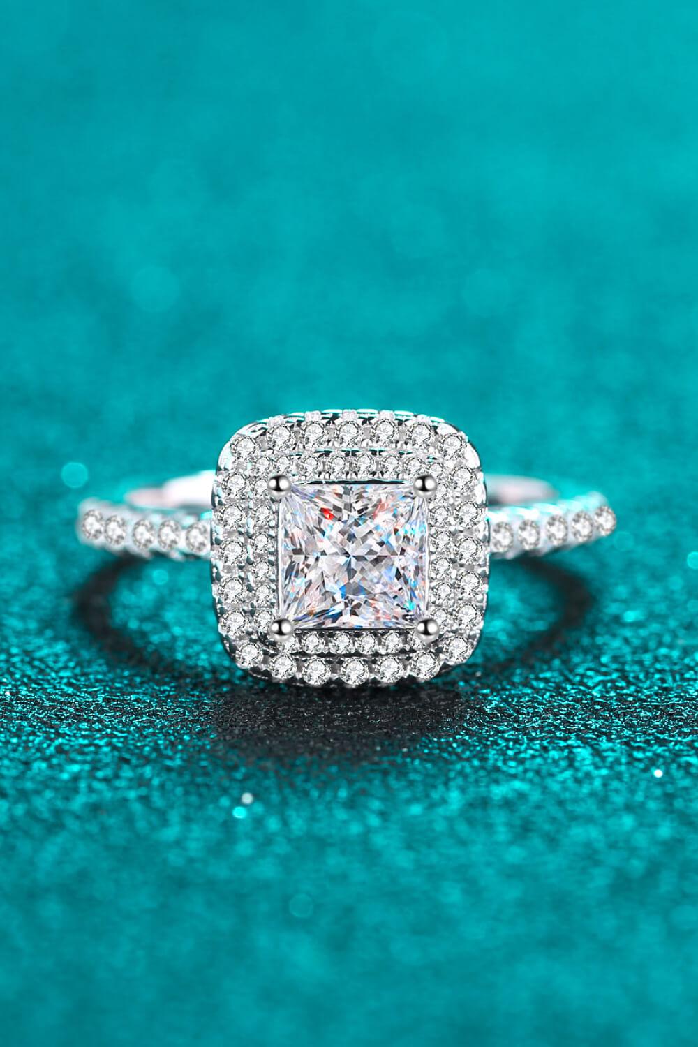 Sterling Silver 1 Carat Moissanite Ring BLUE ZONE PLANET