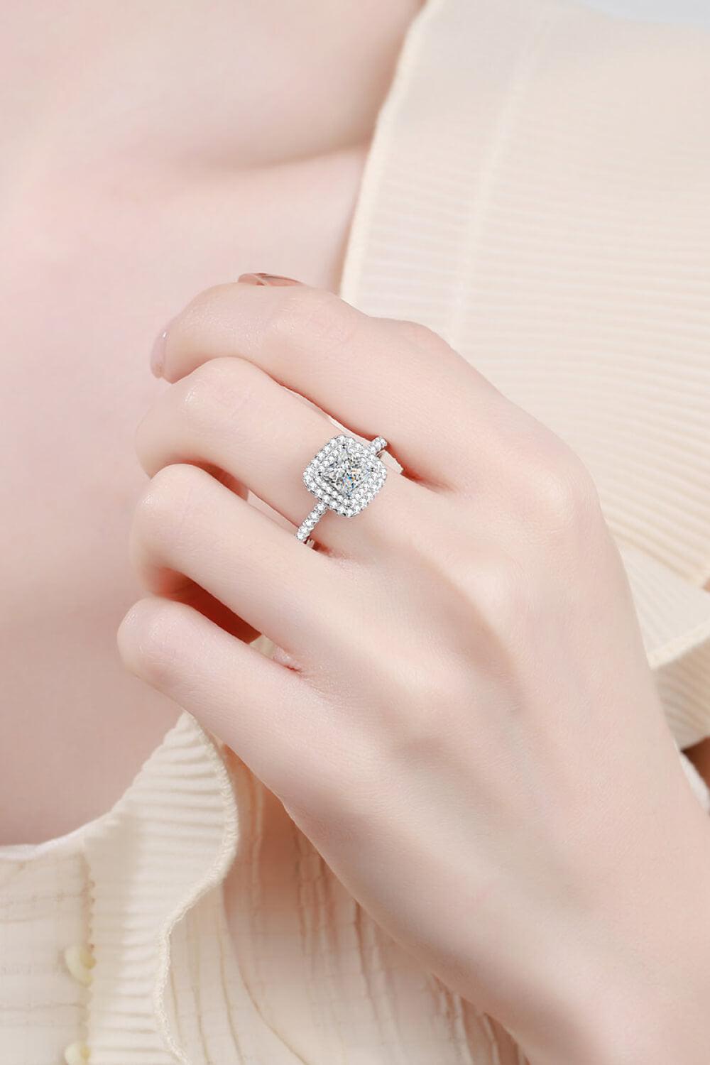 Sterling Silver 1 Carat Moissanite Ring BLUE ZONE PLANET