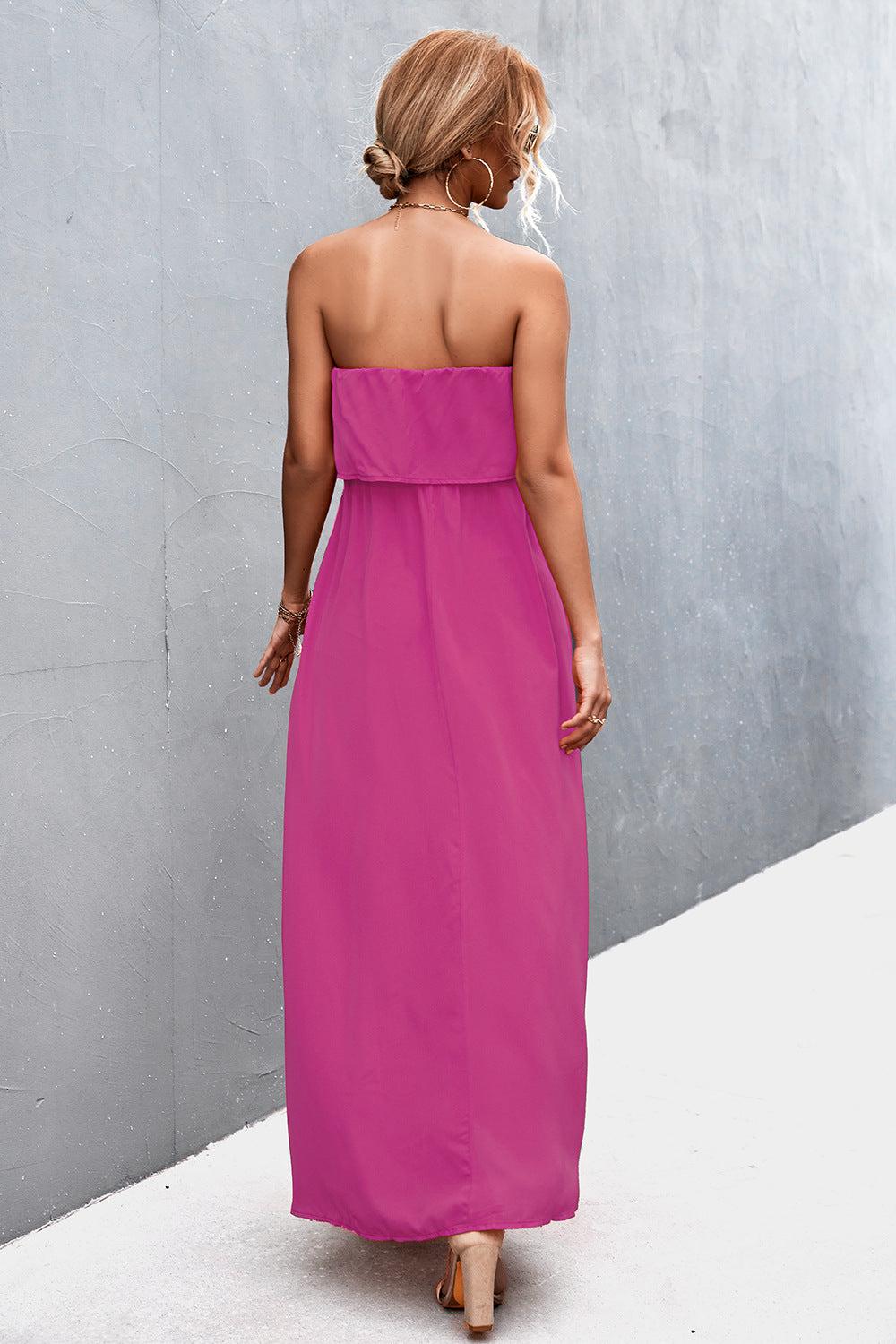 Strapless Split Maxi Dress BLUE ZONE PLANET