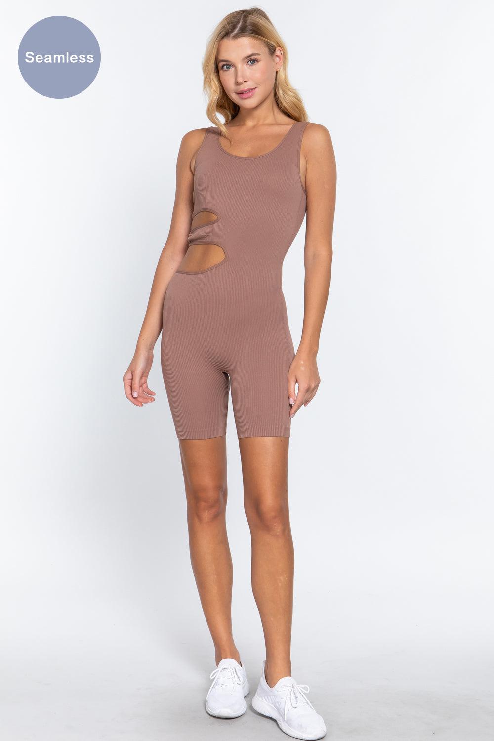 Suave Cut-out Seamless Romper Blue Zone Planet