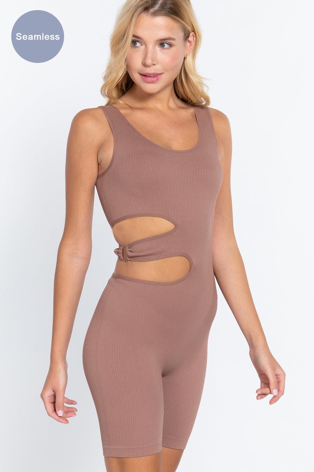 Suave Cut-out Seamless Romper Blue Zone Planet