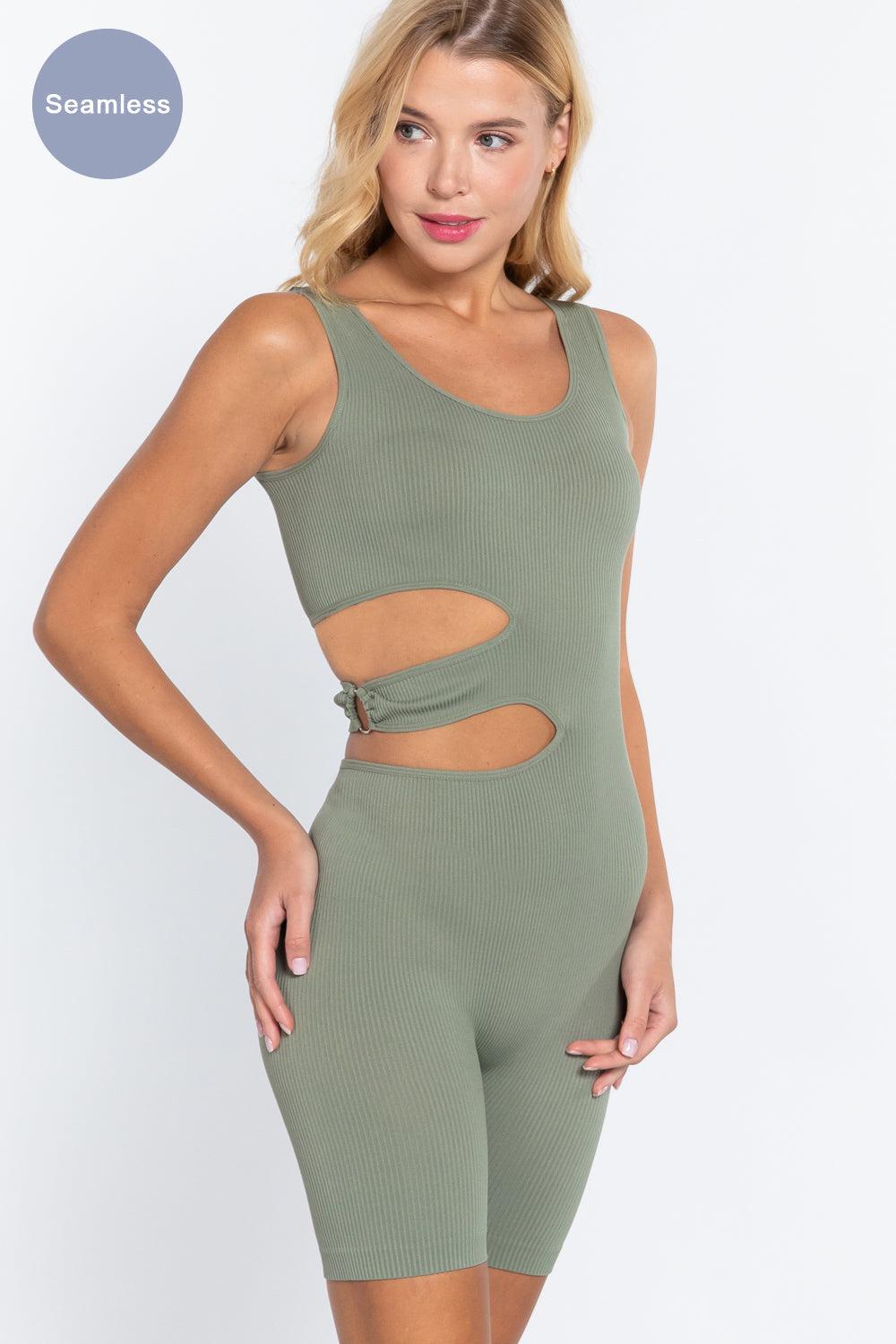 Suave Cut-out Seamless Romper Blue Zone Planet