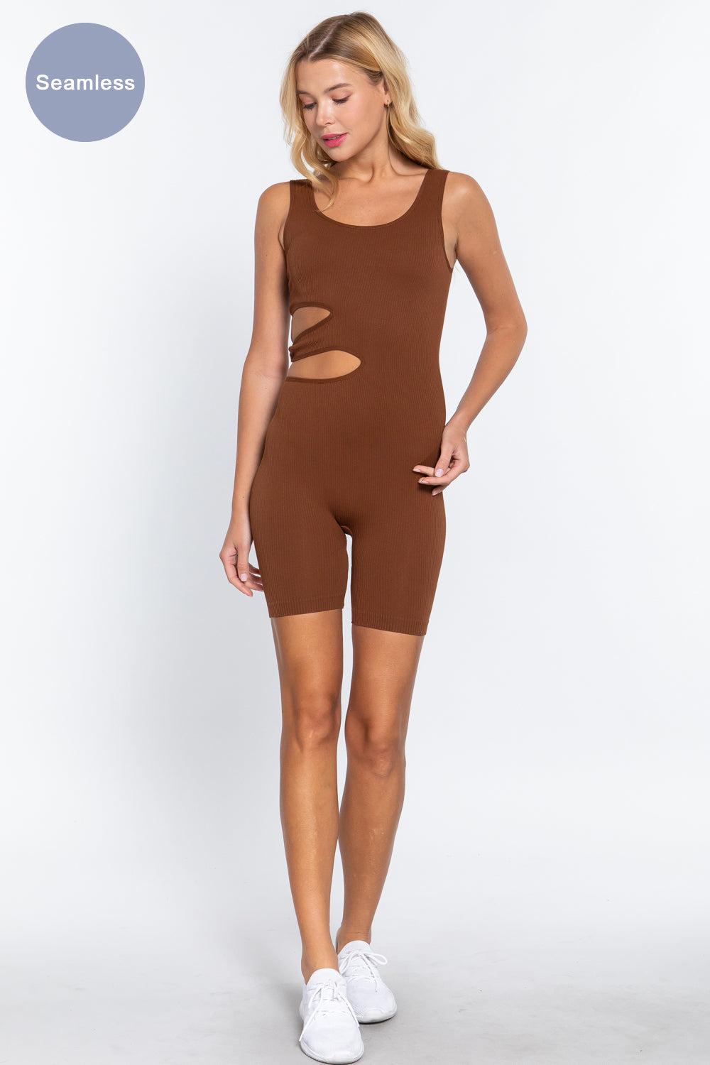 Suave Cut-out Seamless Romper Blue Zone Planet