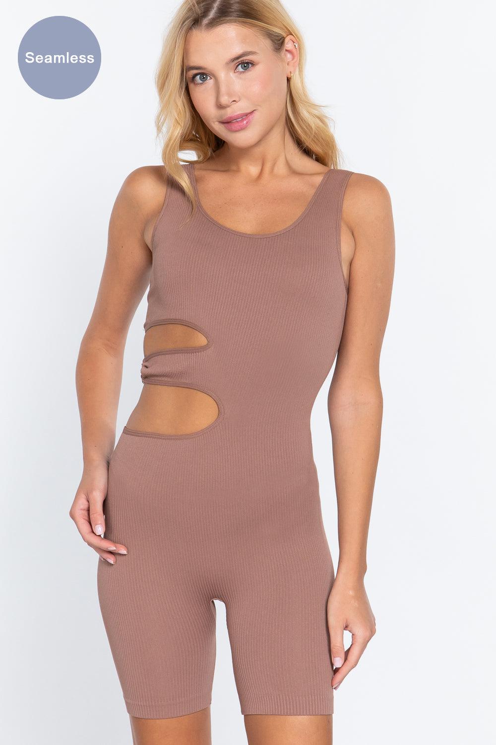 Suave Cut-out Seamless Romper Blue Zone Planet