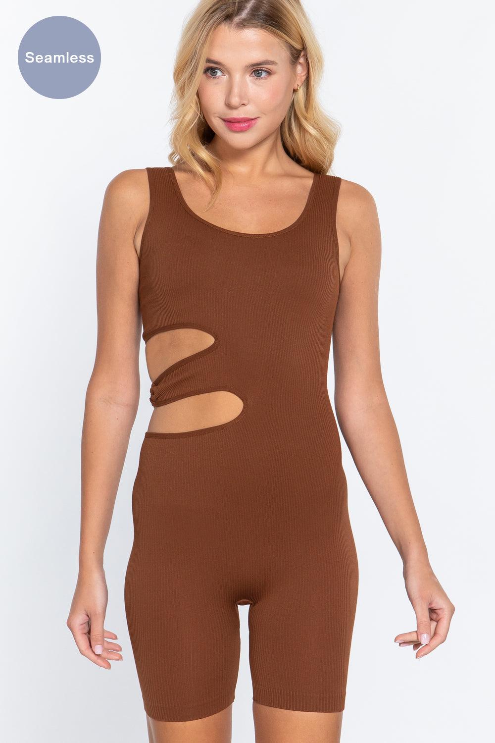 Suave Cut-out Seamless Romper Blue Zone Planet