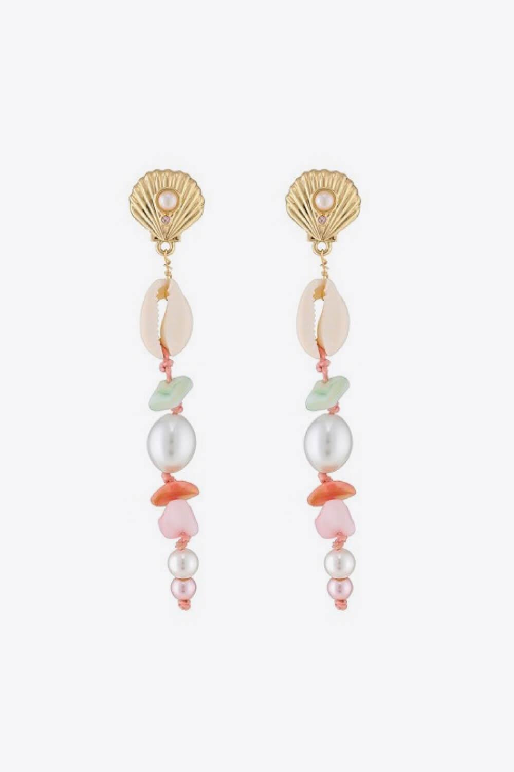 Synthetic Pearl Shell Drop Earrings BLUE ZONE PLANET