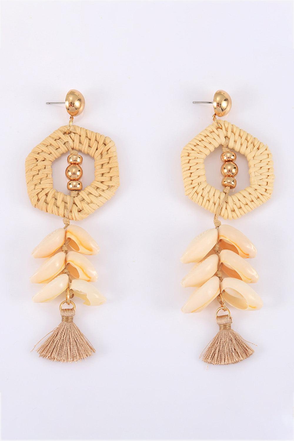 Tassel Shell Copper Earrings BLUE ZONE PLANET