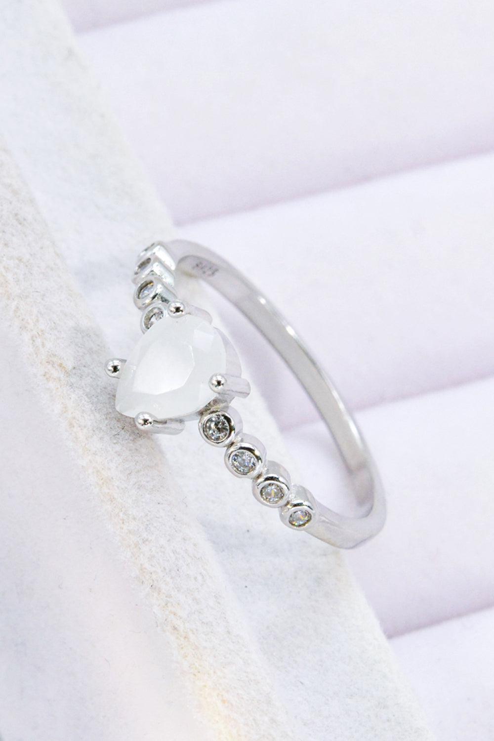 Teardrop Natural Moonstone Ring BLUE ZONE PLANET