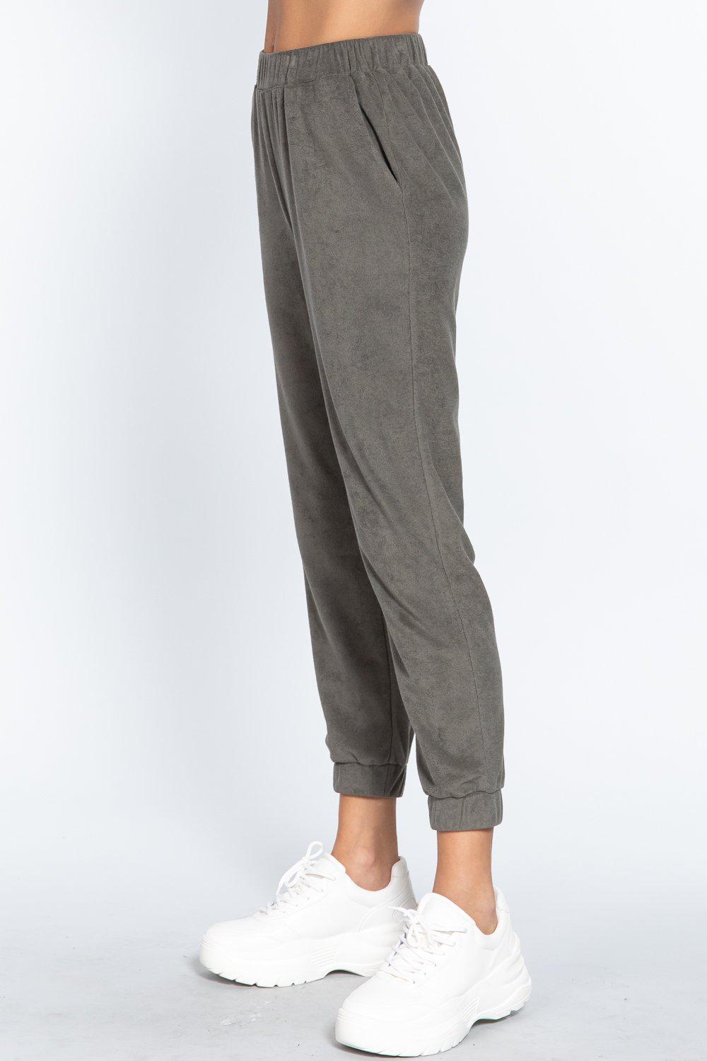 Terry Towelling Long Jogger Pants Blue Zone Planet