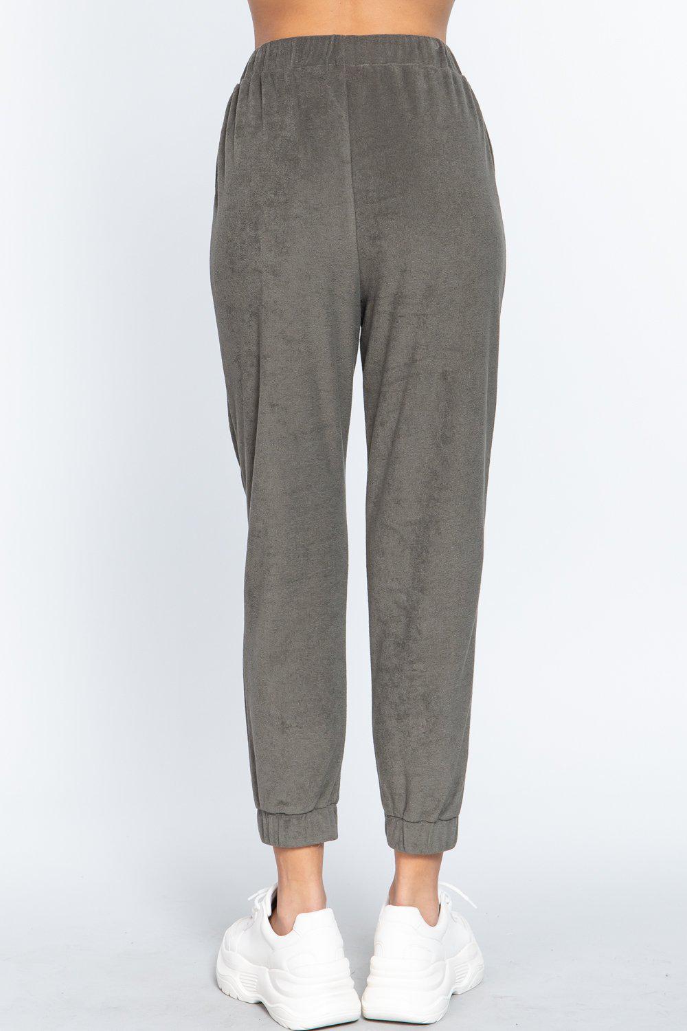 Terry Towelling Long Jogger Pants Blue Zone Planet