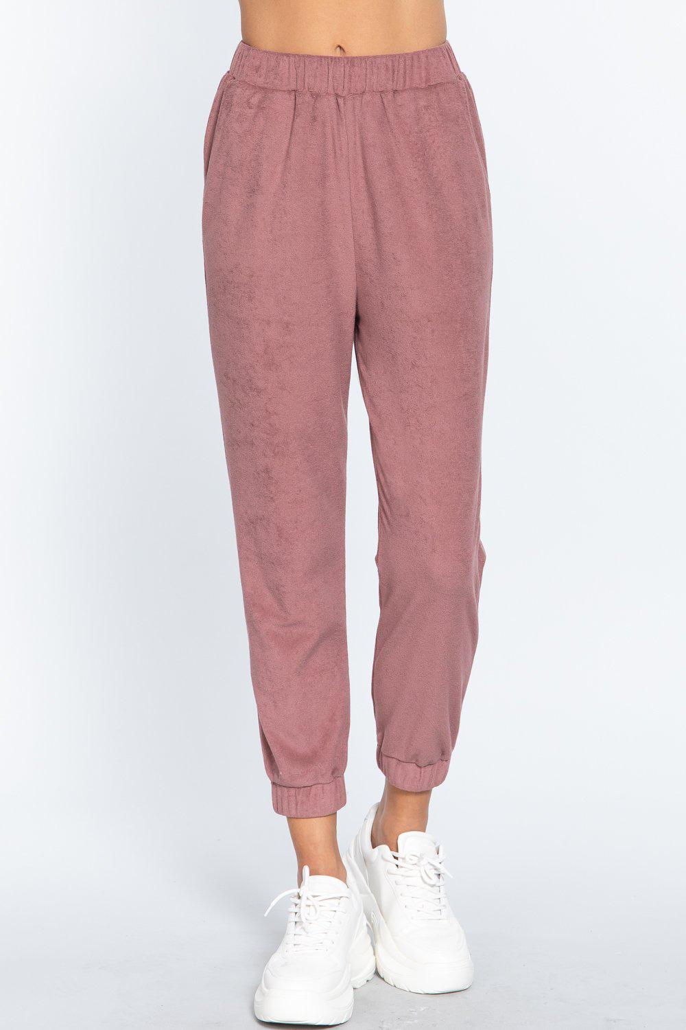 Terry Towelling Long Jogger Pants Blue Zone Planet