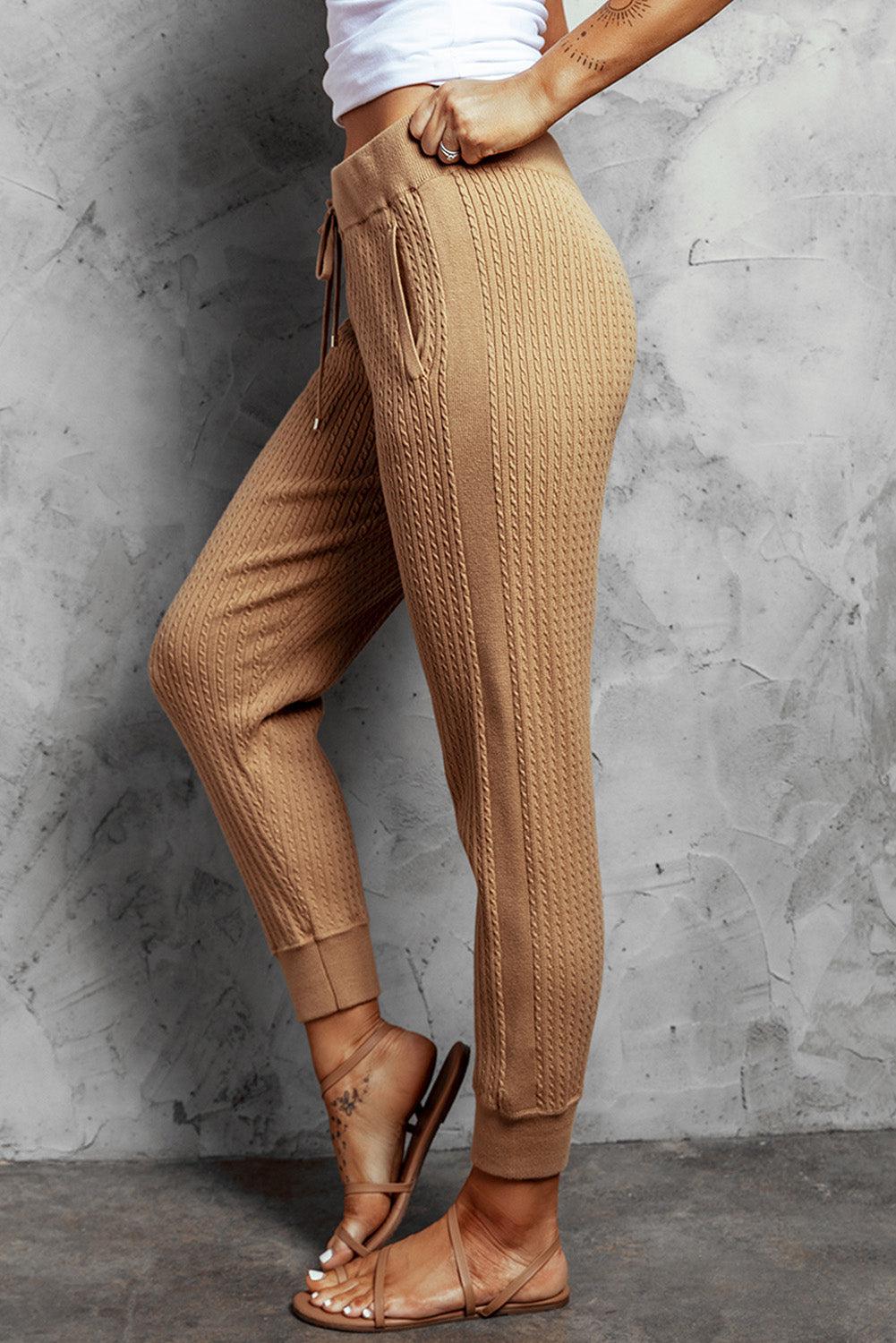 Textured Drawstring Joggers with Pockets BLUE ZONE PLANET