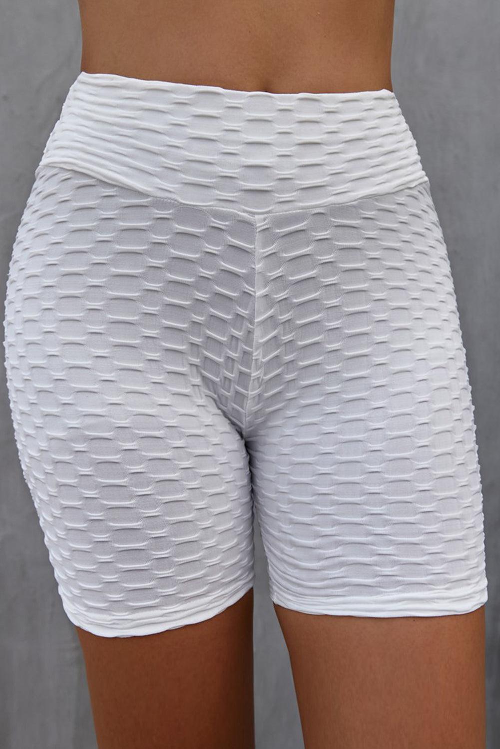 Textured High Waisted Biker Shorts BLUE ZONE PLANET