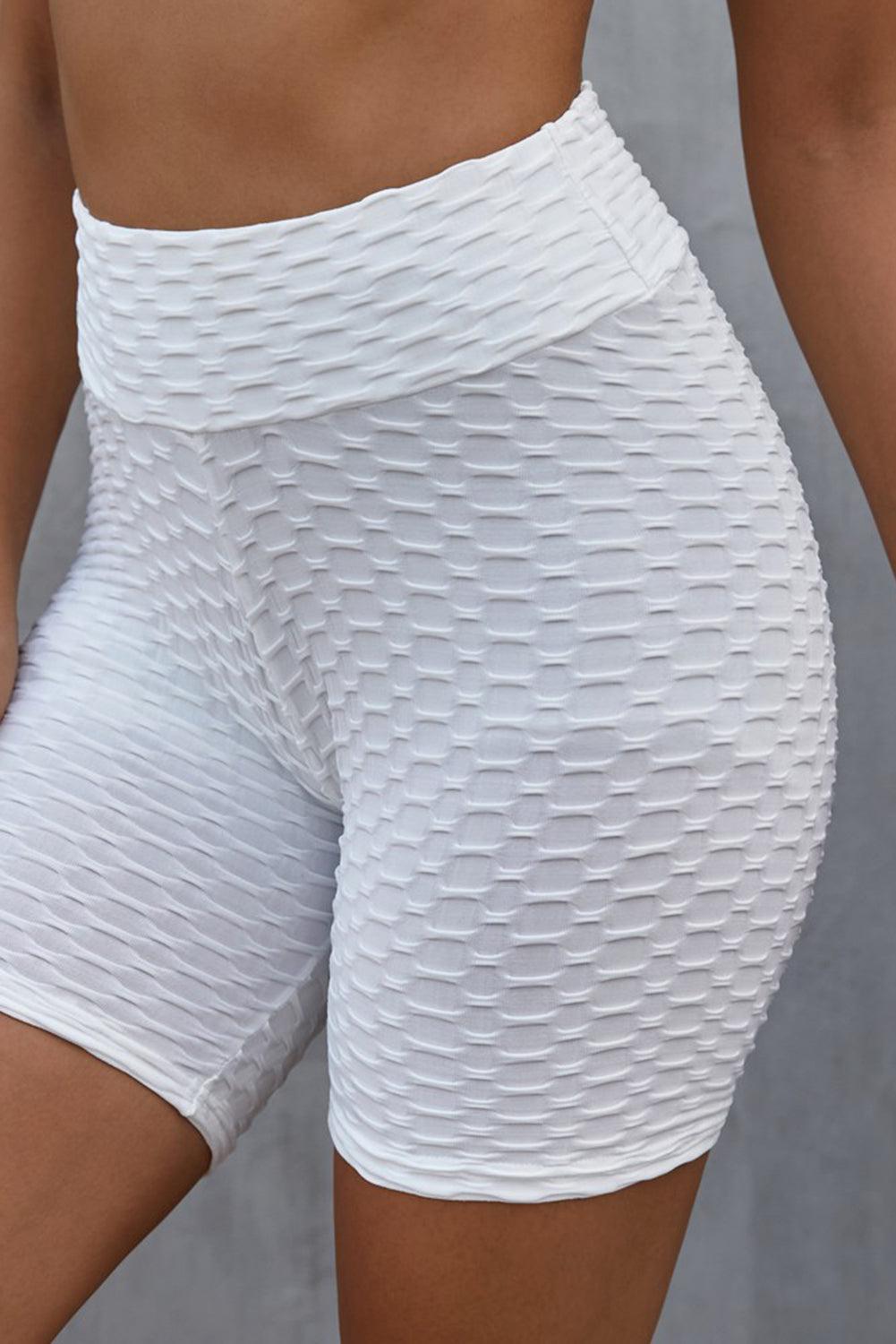 Textured High Waisted Biker Shorts BLUE ZONE PLANET