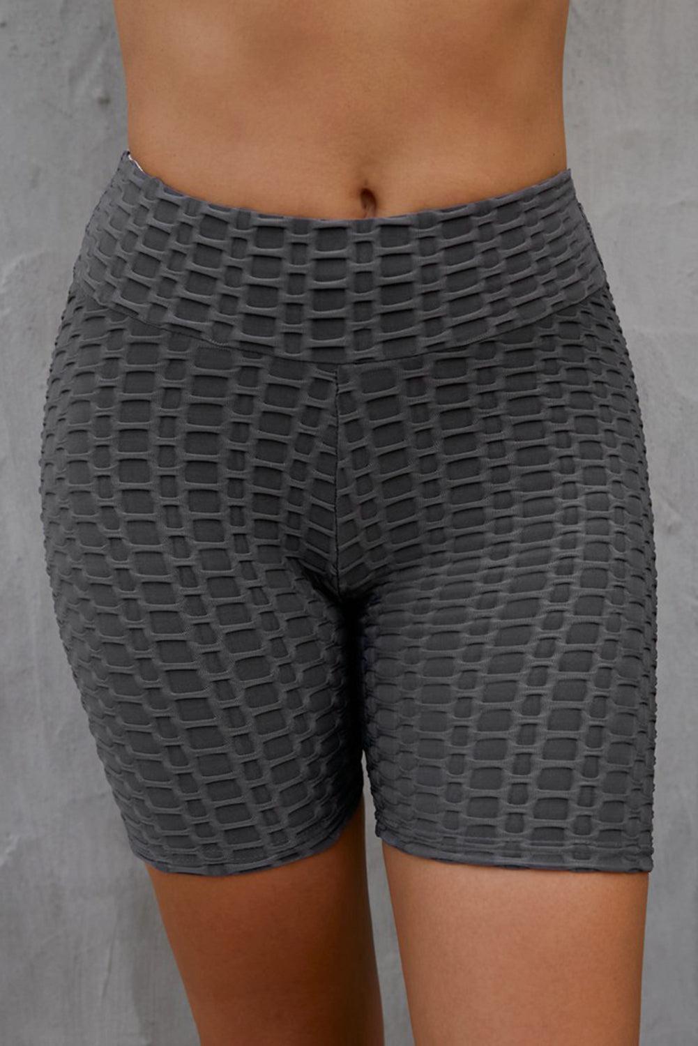 Textured High Waisted Biker Shorts BLUE ZONE PLANET