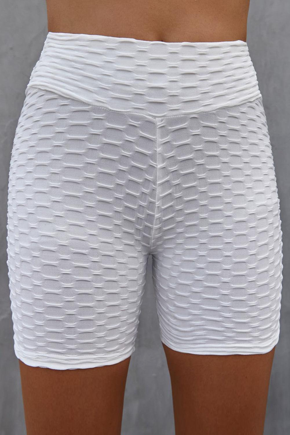 Textured High Waisted Biker Shorts BLUE ZONE PLANET