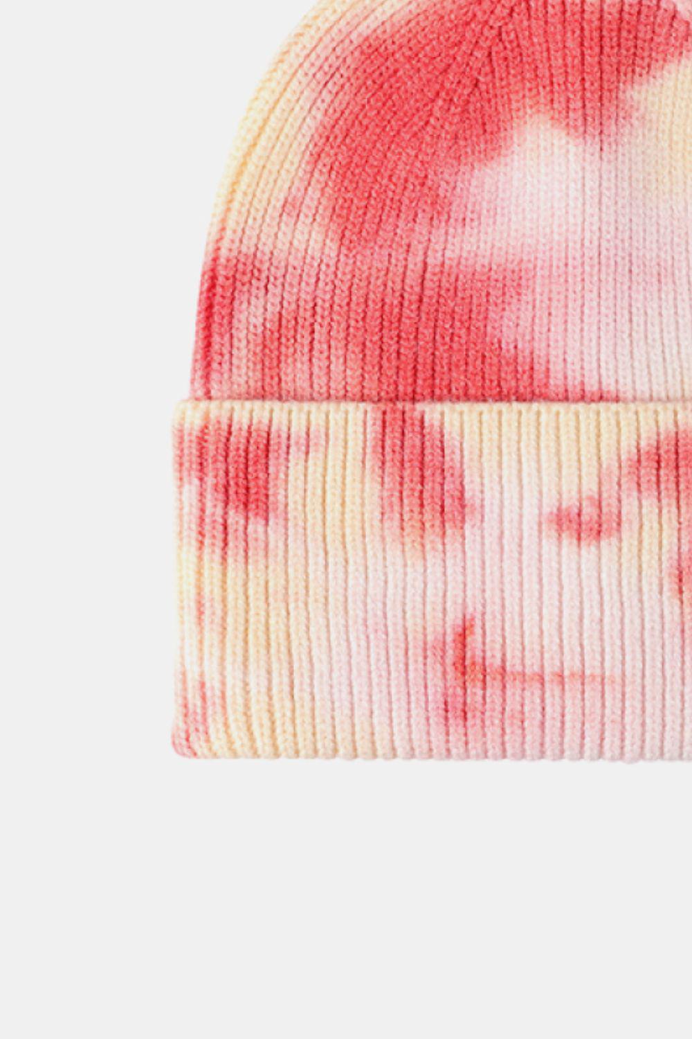 Tie-Dye Cuffed Rib-Knit Beanie Hat BLUE ZONE PLANET